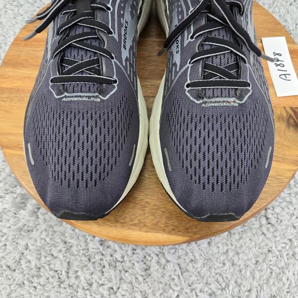 Brooks Mens 11.5D Adrenaline GTS 21 Black Gray Athletic Gym Daily Running Shoe - Picture 6 of 12